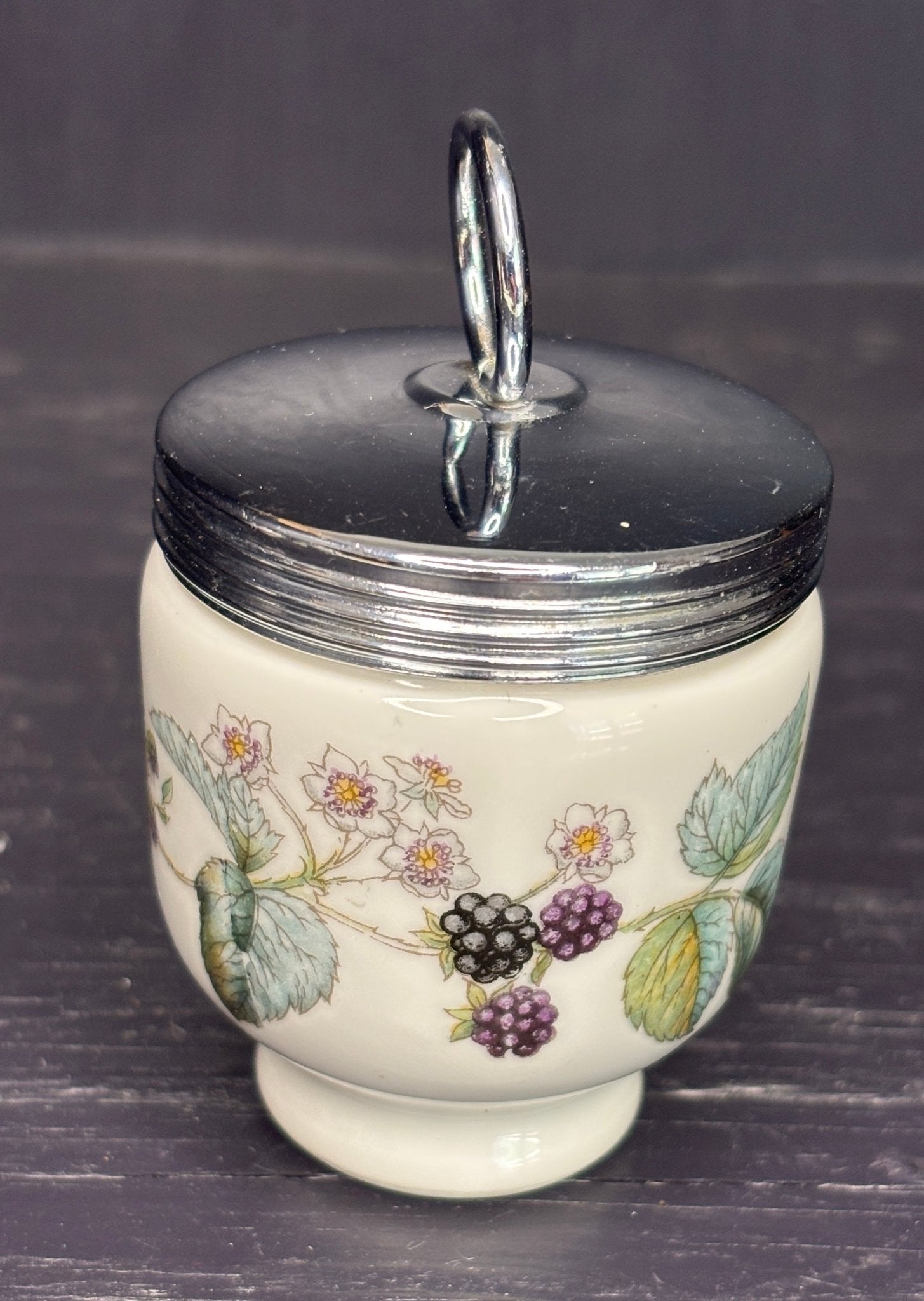 Royal Worcester England Blackberries Porcelain Egg Coddler