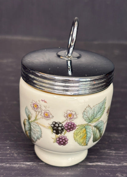 Royal Worcester England Porcelain Egg Coddler with blackberry design