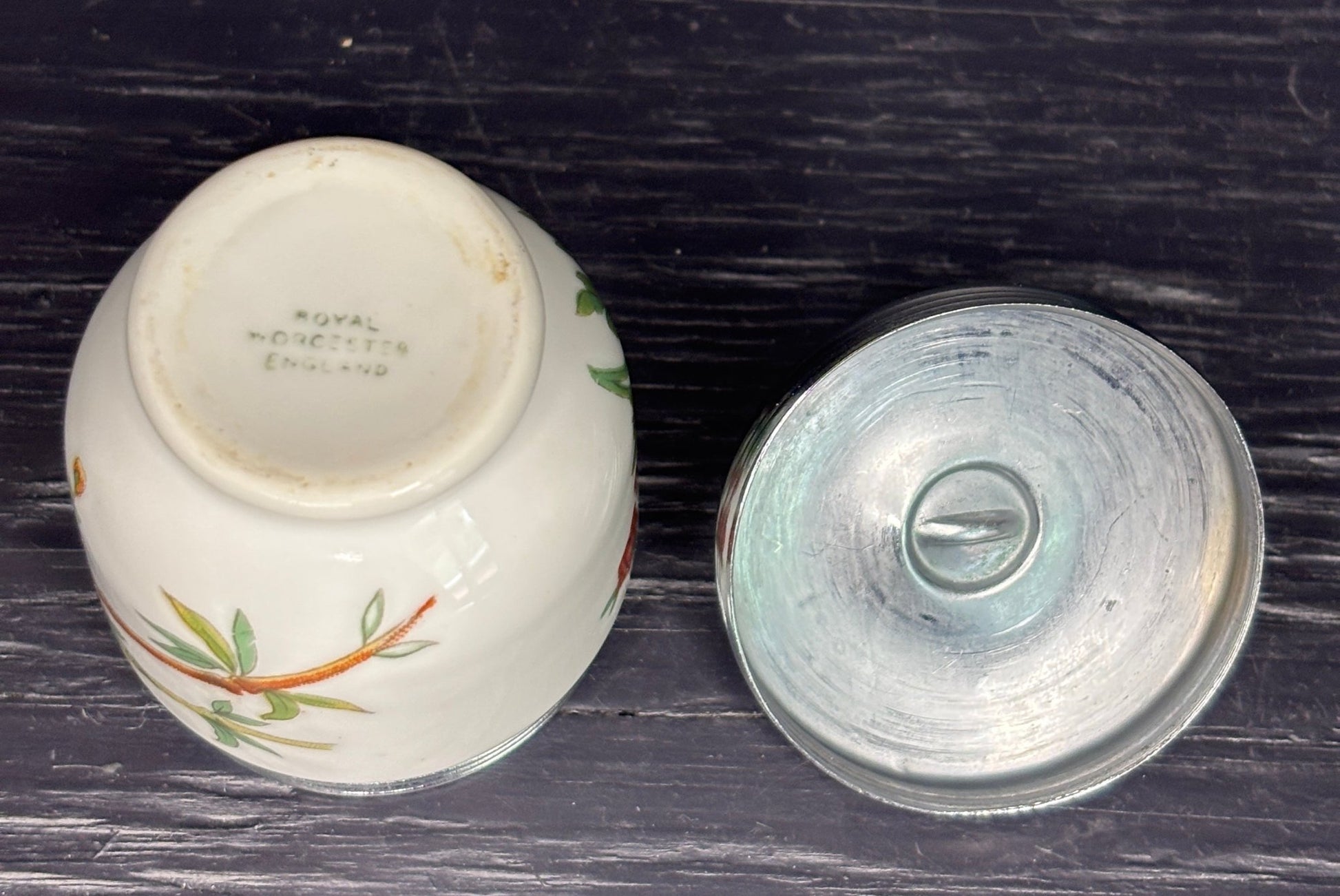 Royal Worcester England Pink and Red Rose Porcelain Egg Coddler