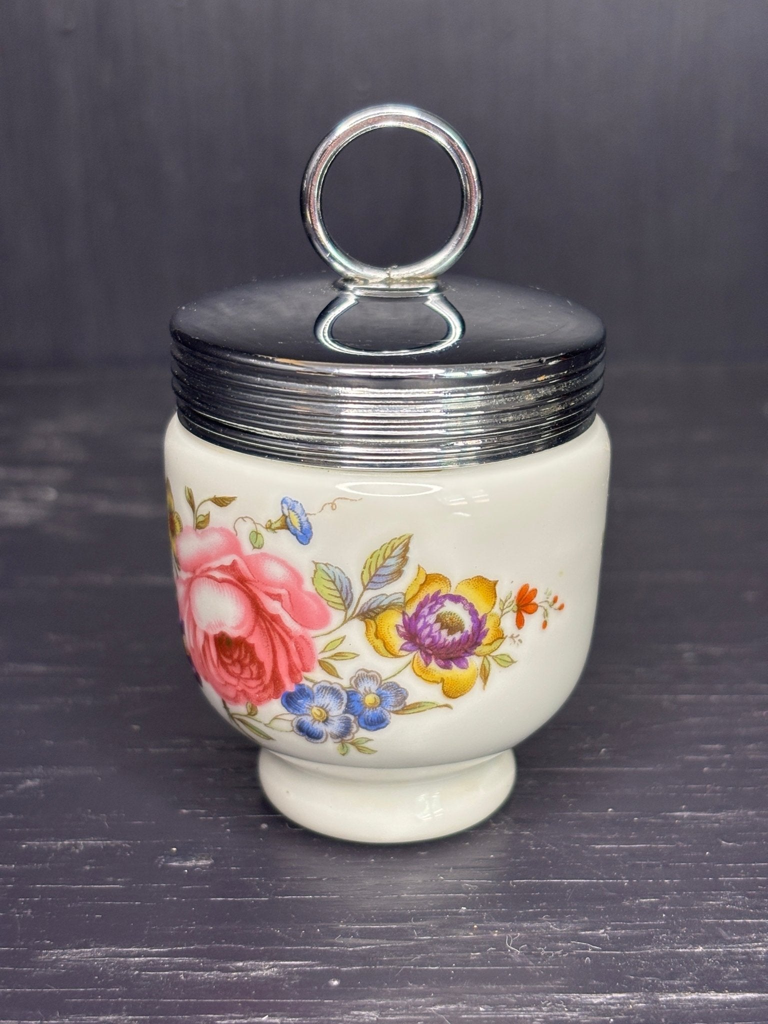 Royal Worcester England Rose Porcelain Egg Coddler