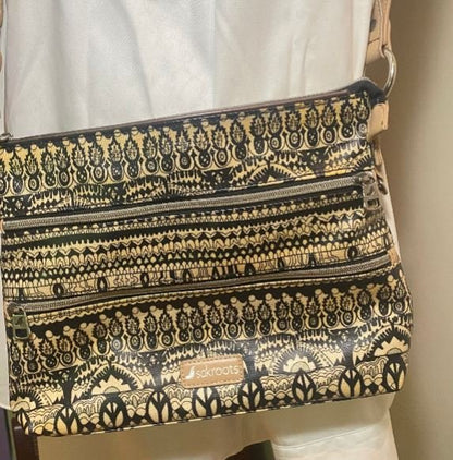 Black and Tan Crossbody Purse