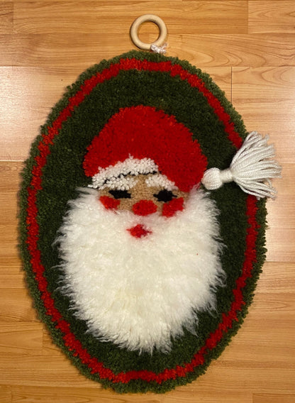 Santa Claus Vintage Latch Hook Rug Tapestry
