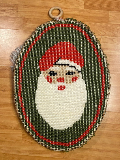 Santa Claus Vintage Latch Hook Rug Tapestry