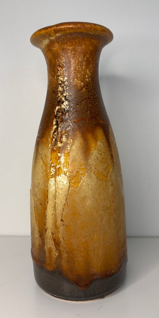 Brown ceramic vase on a white background