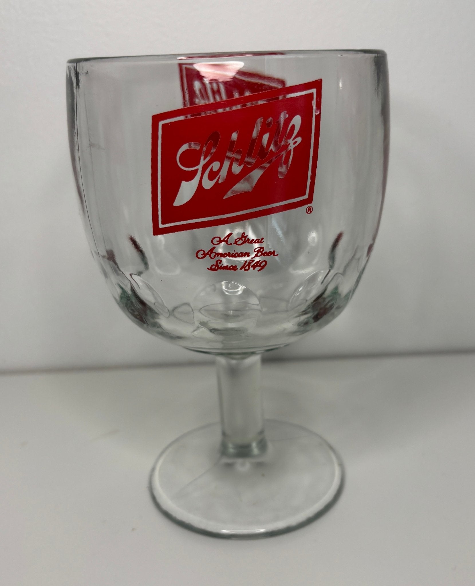 Schlitz Beer Stemmed Goblet Beer Glass