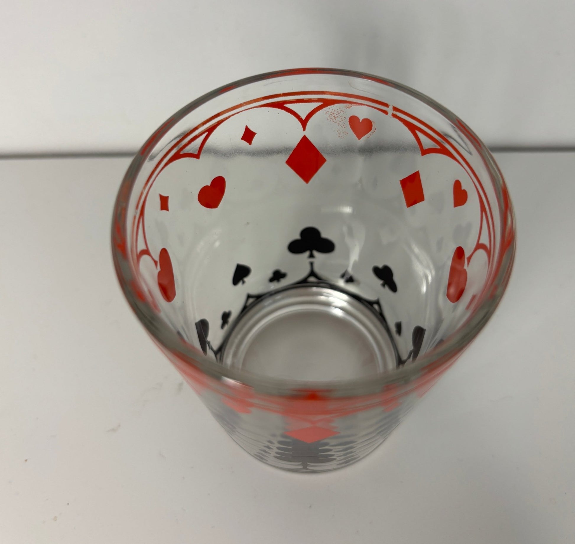 Schwartz Mustard Glass Playing Card Drink Glass