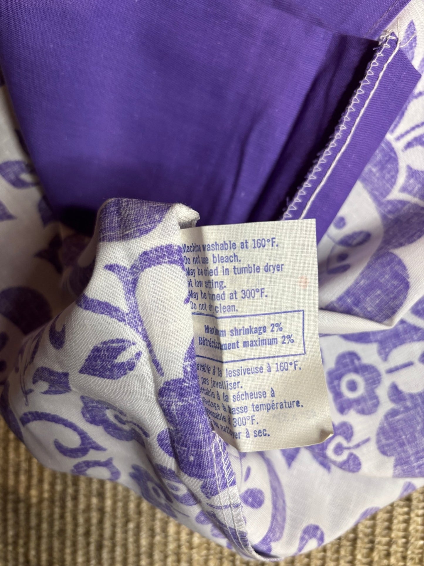 Sears Canada Purple Paisley Vintage Queen Size Pillowcases