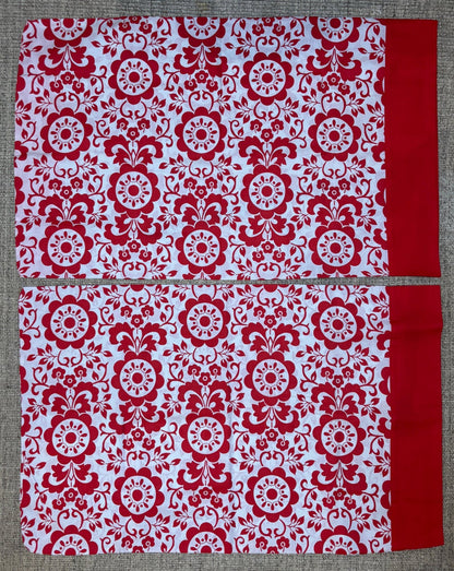 Sears Canada Red Paisley Vintage Queen Size Pillowcases