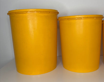 Set of 4 Orange Tupperware Servalier Storage Containers