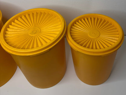 Set of 4 Orange Tupperware Servalier Storage Containers