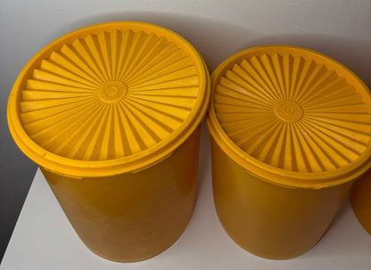 Set of 4 Orange Tupperware Servalier Storage Containers