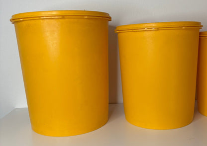 Set of 4 Orange Tupperware Servalier Storage Containers