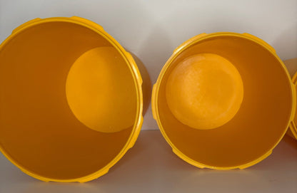 Set of 4 Orange Tupperware Servalier Storage Containers