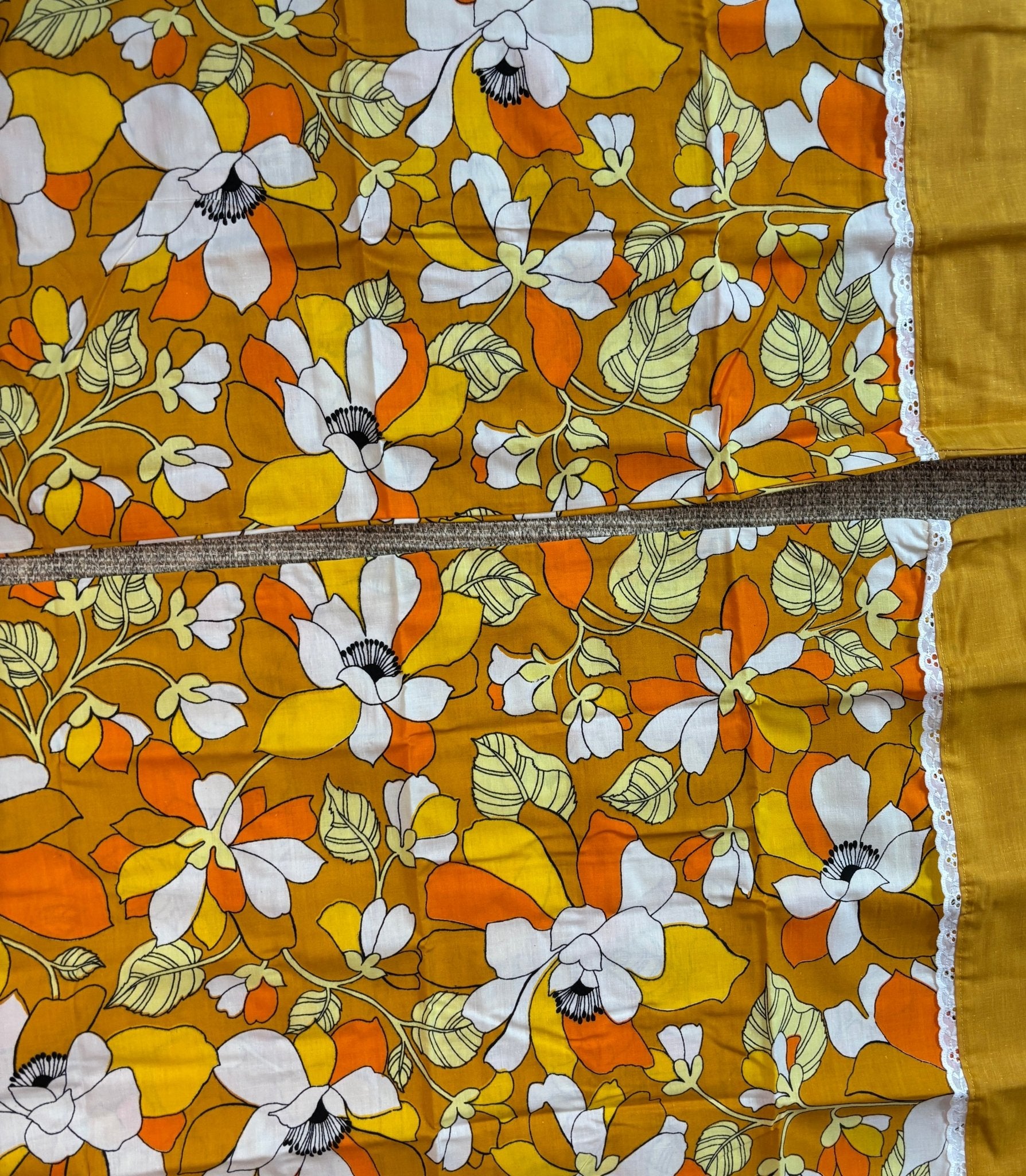Orange Floral Pillowcases