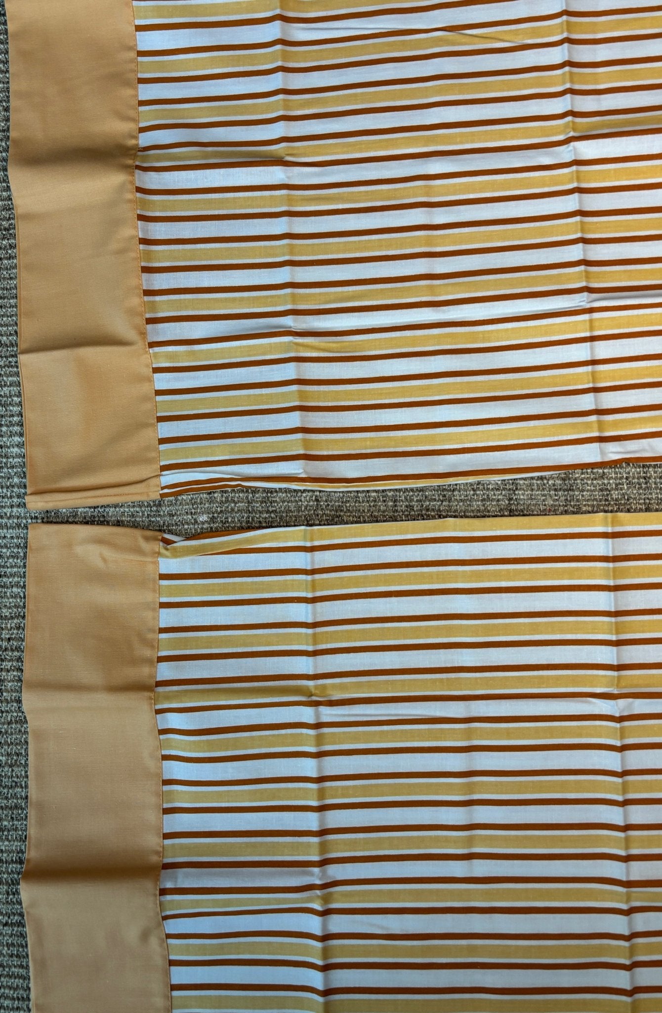 Vintage Orange Stripe Cotton Pillowcases