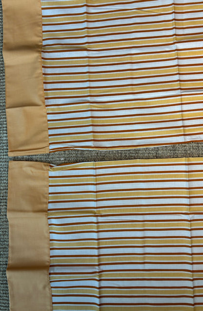 Vintage Orange Stripe Cotton Pillowcases