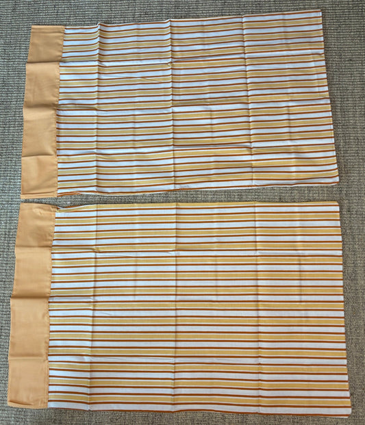 Simpsons Sears Canada Vintage Orange Stripe Cotton Queen Pillowcases