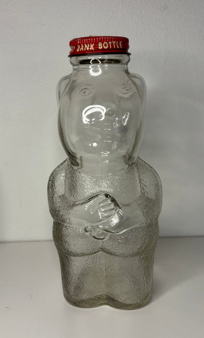 Snow Crest Glass Bear Vintage Piggy Bank