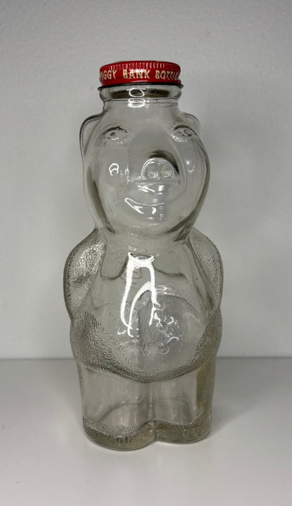 Snow Crest Glass Bear Vintage Piggy Bank