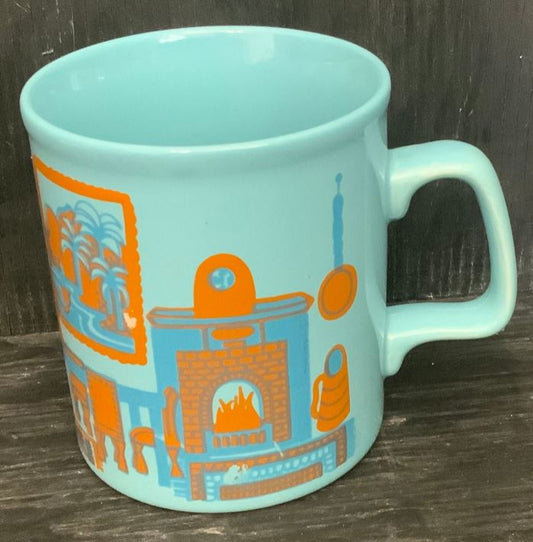 Staffordshire Potteries Vintage Blue Fireplace Den Mug