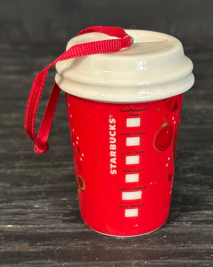Starbucks Coffee Cup Ceramic Christmas Ornament