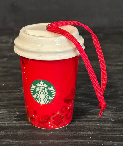 Starbucks Coffee Cup Ceramic Christmas Ornament