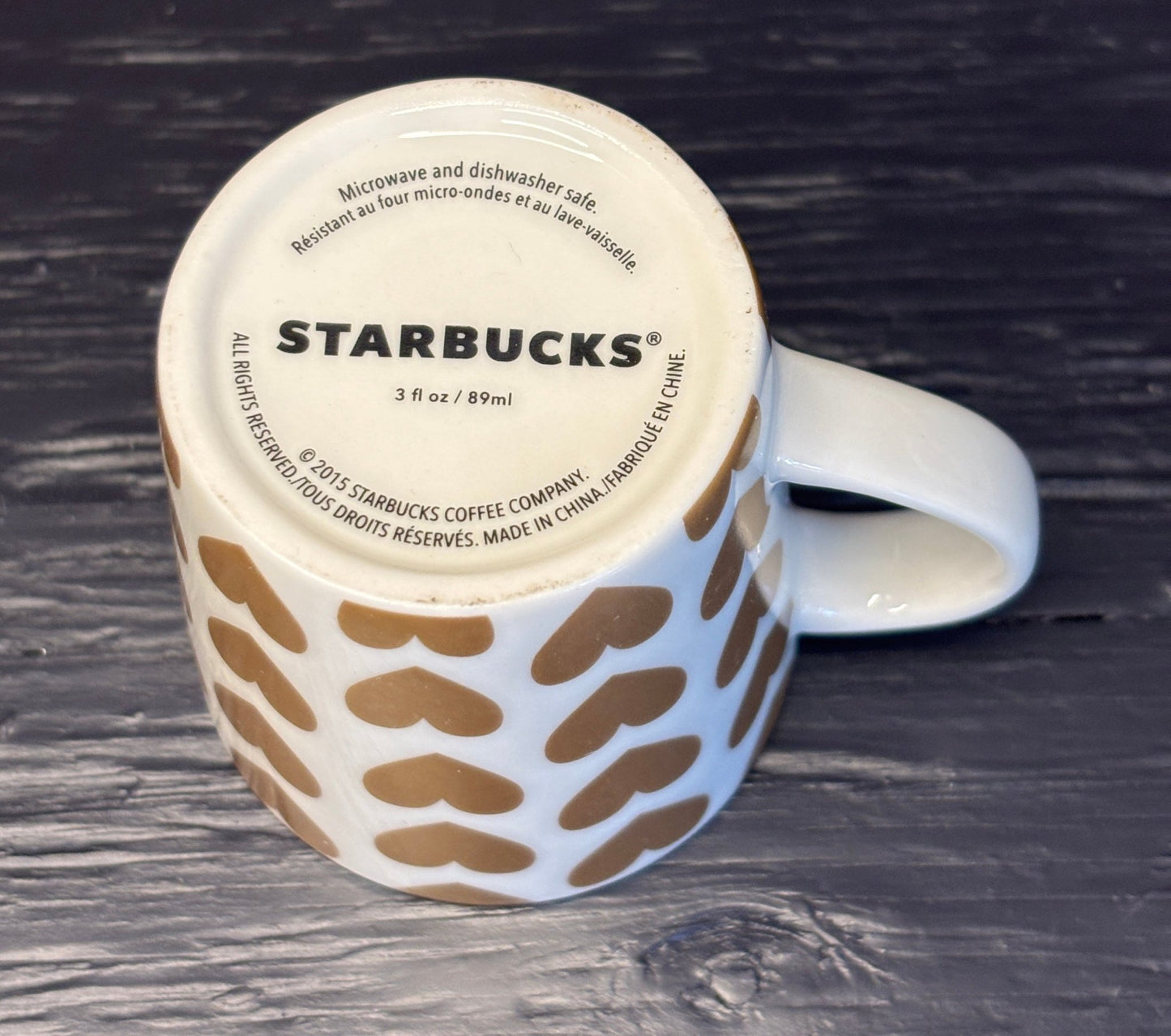 Starbucks Gold Heart Design Espresso Mug