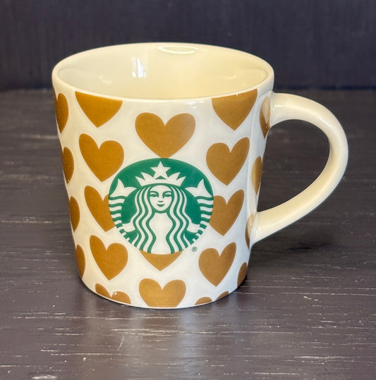 Starbucks Gold Heart Design Espresso Mug