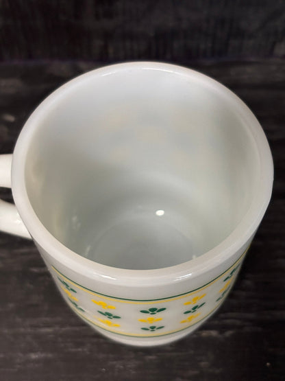 Green and Yellow Vintage Milk Glass