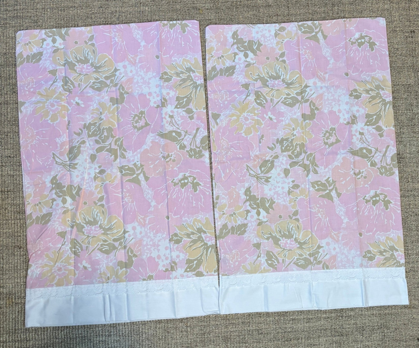Tex Made Truprest Pink Floral Vintage Pillowcase