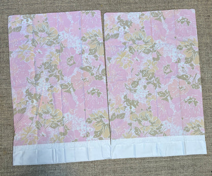 Tex Made Truprest Pink Floral Vintage Pillowcase