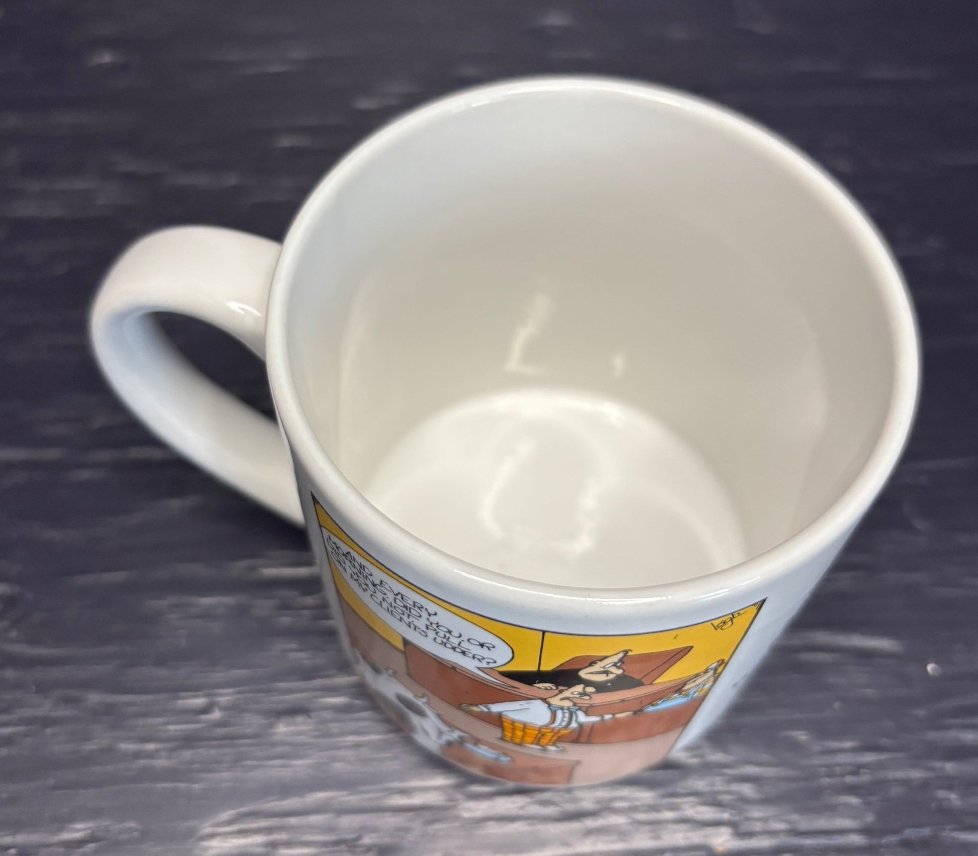 The Far Side Udder Harassment Courtroom Mug
