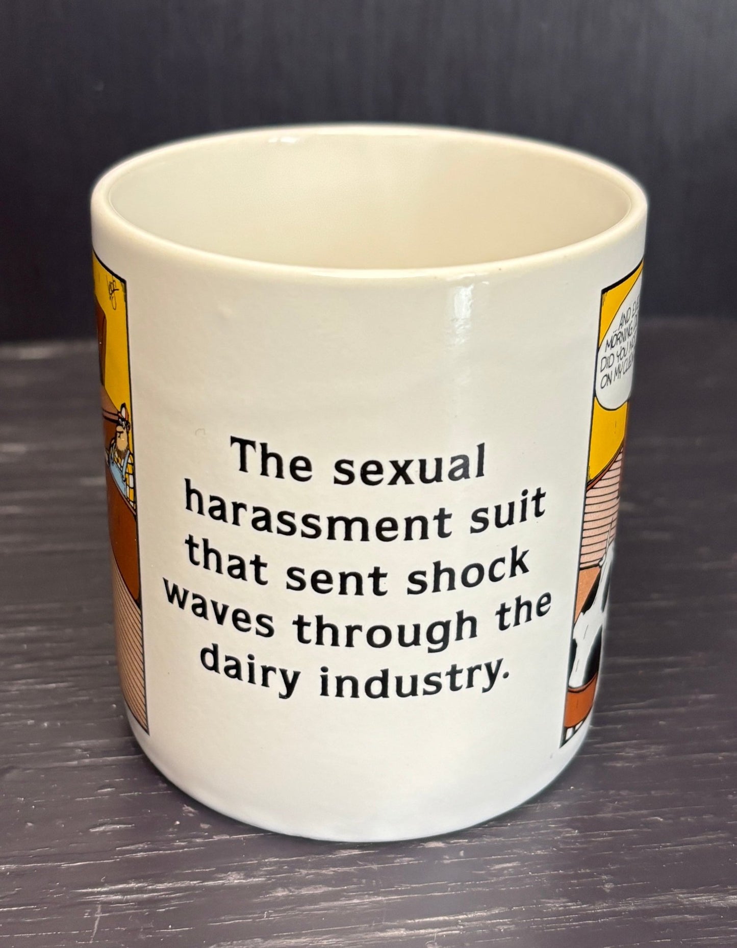 The Far Side Harassment Courtroom Mug