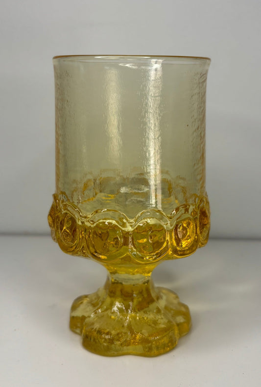 Tiffin Franciscan Madeira Cornsilk Yellow Amber Footed Glass