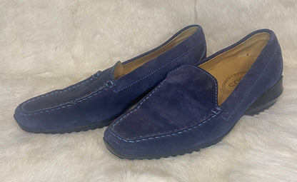 Tods Pantofola City Gommino Women’s Blue Suede Loafers