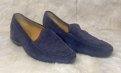 Tods Pantofola City Gommino Women’s Blue Suede Loafers