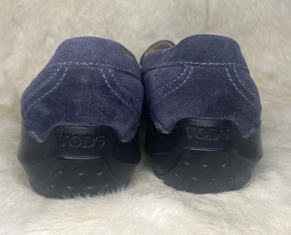 Tods Pantofola City Gommino Women’s Blue Suede Loafers