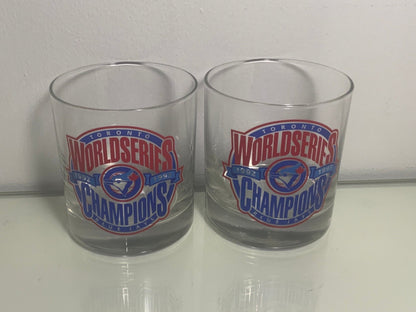 Toronto Blue Jays 1992 1993 World Series Champions Rock Glasses set