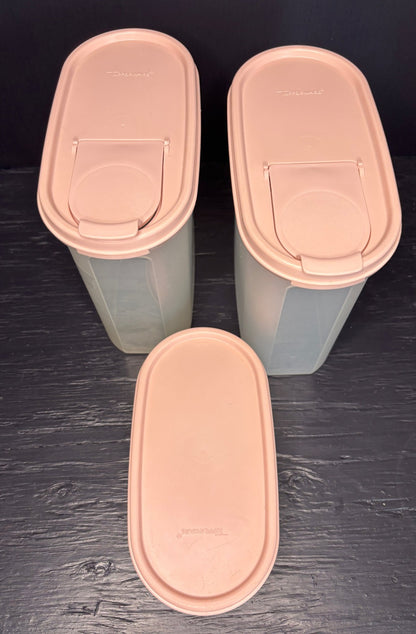 plastic Tupperware Modular Mates Storage Container Set with pink lids