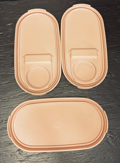 Tupperware Modular Mates Pink Lid Storage Container Set