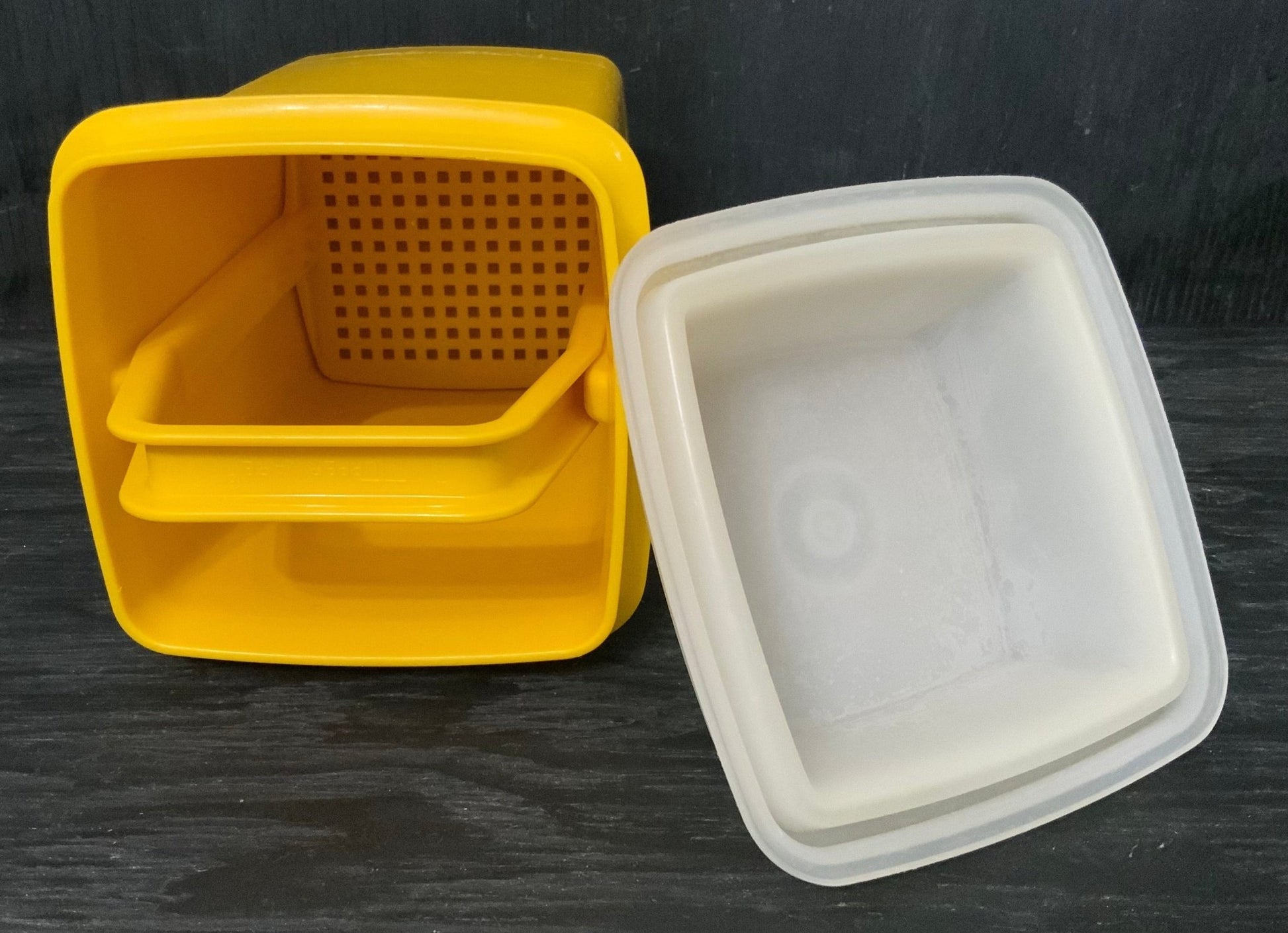 Tupperware Yellow Pickle Saver Container - HLJ at HomeTupperware Yellow Pickle Saver ContainerPickle SaverTupperware