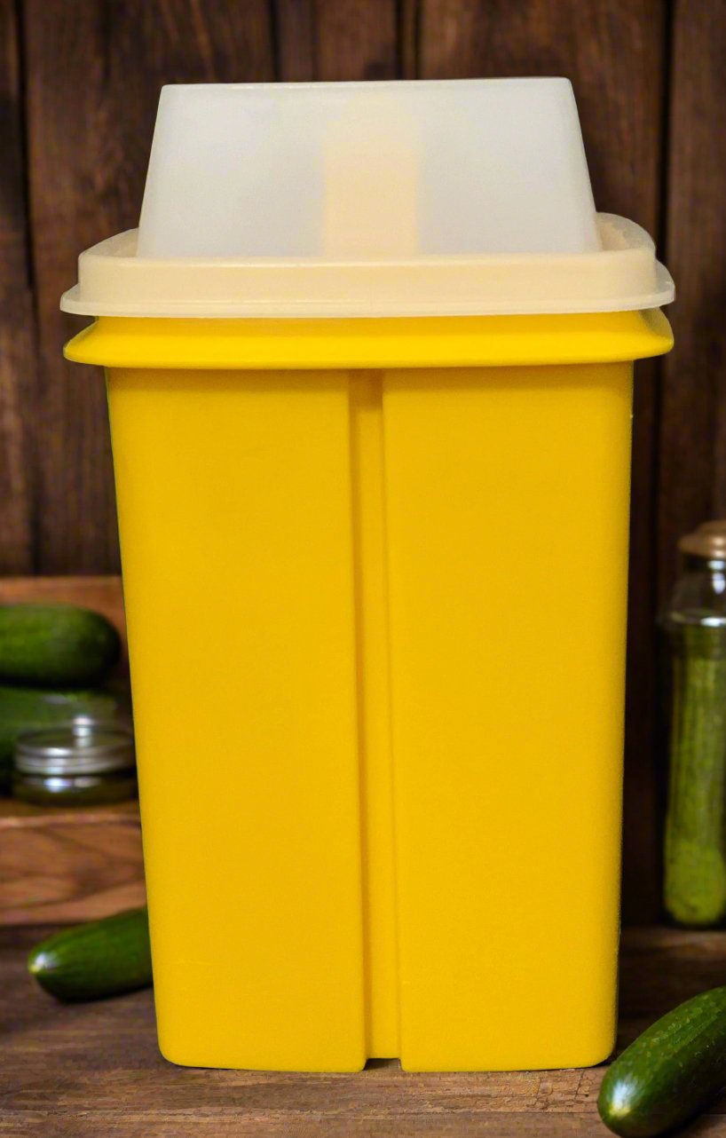 Tupperware Yellow Pickle Saver Container - HLJ at HomeTupperware Yellow Pickle Saver ContainerPickle SaverTupperware