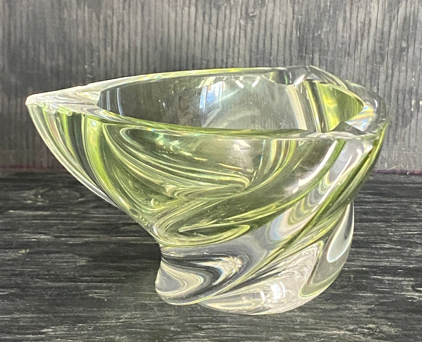 Val St Lambert Green Crystal Ashtray Candy Dish - HLJ at HomeVal St Lambert Green Crystal Ashtray Candy DishCandy dishVal St. Lambert