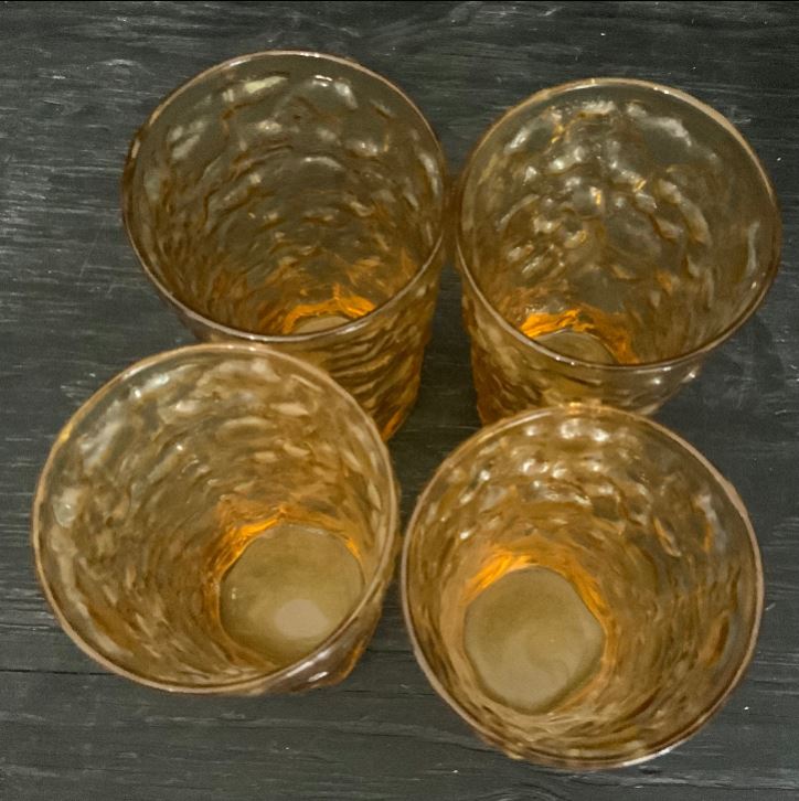 Vintage Anchor Hocking Lido Milano Amber Glasses