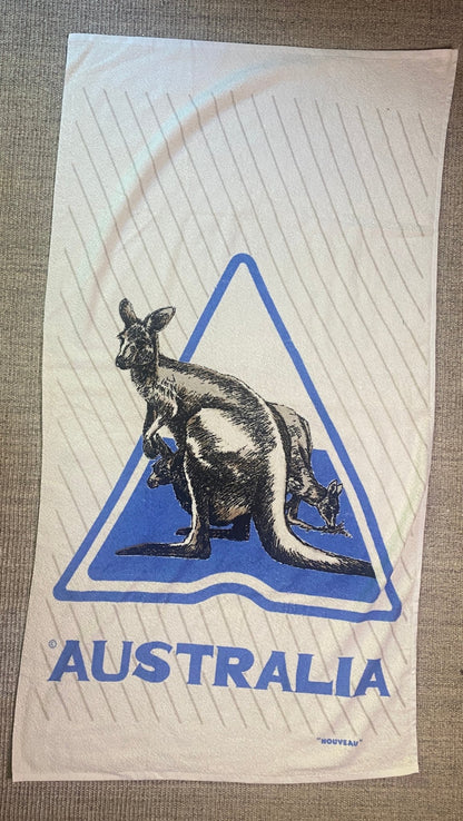 Vintage Australia Kangaroo Beach Bath Towel
