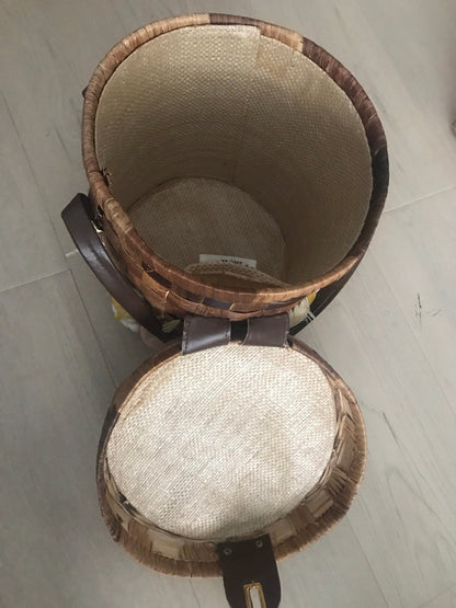 Vintage Bags by Whidby Woven Wicker Bucket Bag