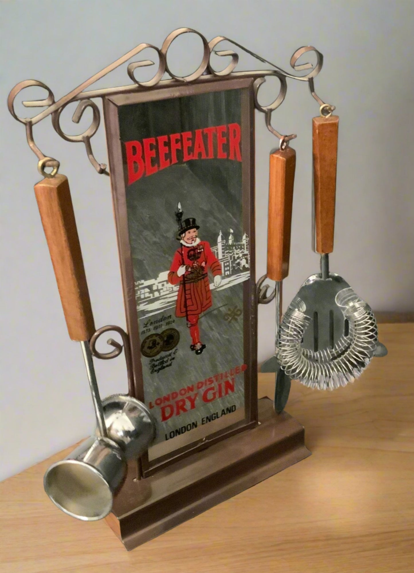 Vintage Beefeater Gin Bar Utensil Holder