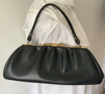 Vintage Black Leather Handbag