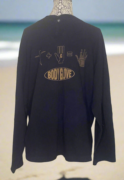 Vintage Body Glove Black Long Sleeve Graphic Shirt