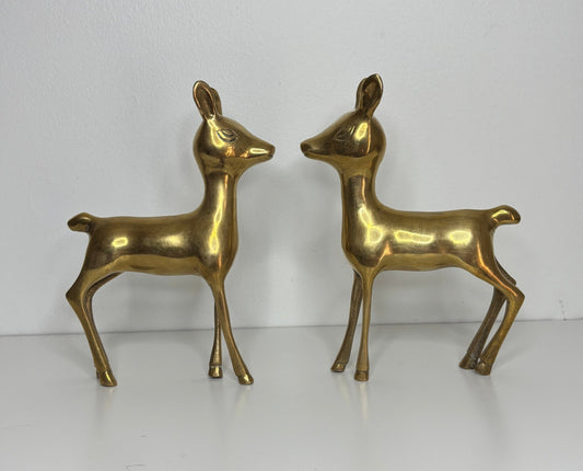 Vintage Brass Deer Statuettes